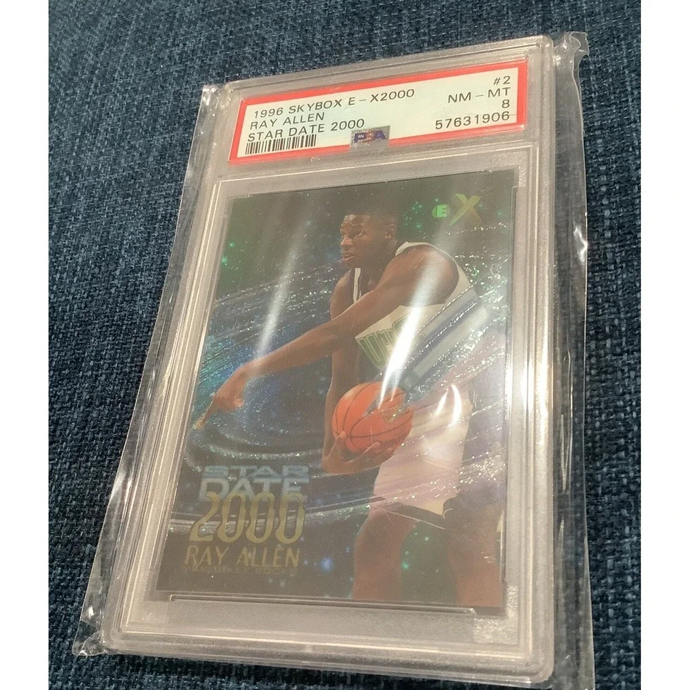 1996 Skybox E-X2000 Ray Allen Star Date 2000 Rookie RC #2 PSA 8 NM-MT HOF Bucks